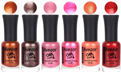 

Avnoor Trendy Color Gel Nail Polish Combo Set No 1036 Multicolor(Pack of 6)