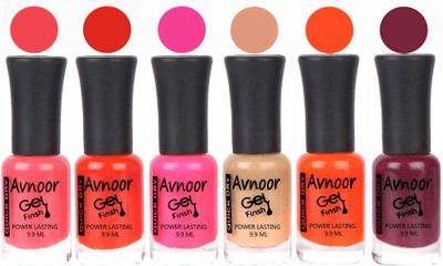 

Avnoor Trendy Color Gel Nail Polish Combo Set No 1096 Multicolor(Pack of 6)