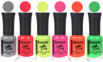 

Avnoor Trendy Color Gel Nail Polish Combo Set No 1088 Multicolor(Pack of 6)