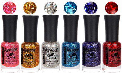 

Avnoor Trendy Color Gel Nail Polish Combo Set No 1049 Multicolor(Pack of 6)