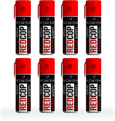 

Newish : Powerful Red Chilli Pepper Spray Self Defence for Women Pack Of 8 Each (55 ml |35 gm|50 shots) Upto -15 Feet Pepper Stream Spray