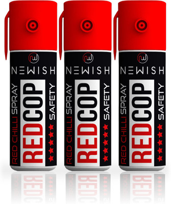 

Newish : Powerful Red Chilli Pepper Spray Self Defence for Women Pack Of 3 Each (55 ml |35 gm|50 shots) Upto -15 Feet Pepper Stream Spray