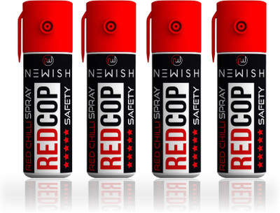 

Newish : Powerful Red Chilli Pepper Spray Self Defence for Women Pack Of 4 Each (55 ml |35 gm|50 shots) Upto -15 Feet Pepper Stream Spray