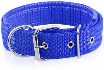 

Pets Empire PU Leather Padded Dog Collar Nylon Foam Soft Adjustable Pet Cat Durable Collar for Large to XX-Large Heavy Dogs Basic Collar (Blue) Dog Everyday Collar(, Blue