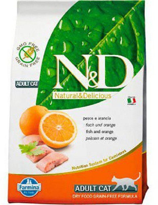 

Farmina N&D Grain Free Fish and Orange Adult Cat Food 1.5 kg Dry Cat Food