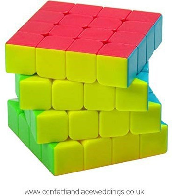 Authfort 4x4x4 Stickerless Magic Rubick Cube with Adjustable Tightness CB38(1 Pieces)
