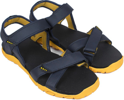 Asian Men Navy Yellow Sandals
