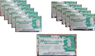 

Manvicare Antibacterial Ultra Soft Cotton Anion Sanitary Pads - Total 100 Napkins - Size L, XL and XXL+ Sanitary Pad(Pack of 11)