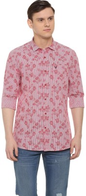 Allen Solly Men Floral Print Casual Red Pink Shirt