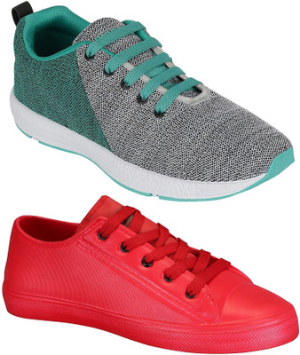 

Chevit Combo Pack of 2 Casual & Sports Shoes (Sneakers Shoes) Sneakers For Men(Red, Grey & red