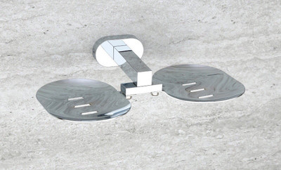 

Winmax High Grade Stainless Steel Double Round Soap Dish for Two Soaps Holder(Silver)