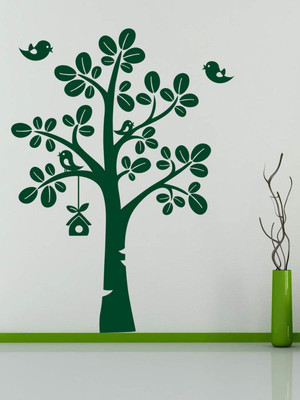 Decora 122 cm Bird Tree Home Self Adhesive Sticker(Pack of 1)