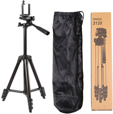 

BUY SURETY Tripod-3120 Adjustable Aluminum High Quality Lightweight Camera Stand With Three-Dimensional Head & Quick Release Plate For Video Cameras, Dslr, Tripod With Mobile Clip Holder Mobile Holder For All Smartphone Tripod(Black, Supports Up to 1500 g
