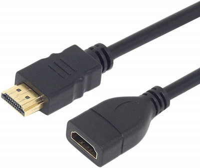 

Fangtooth TV-out Cable HDMI Male To Female Extension Gaming Cable Connector For TV/LED/OLED/GAMING CONSOLES/PROJECTOR/ LAPTOP 0.8 M(Black, For TV)