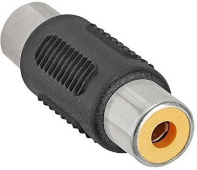 

Fangtooth TV-out Cable Single RCA 1 RCA Female to Female Coupler / Connector/ Extender / Jointer(Black, For TV)