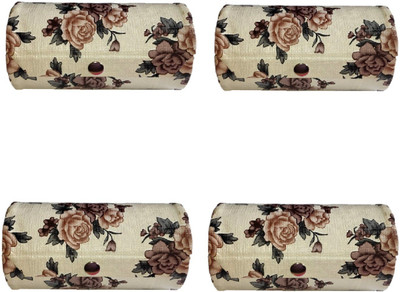 Addyz Pack of 4 Pieces Rose Prinetd 6inch round bangle Vanity Box(Cream, Maroon)