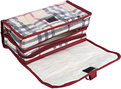 

Kuber Industries Rexene 1 Piece Foldable Travelling Organiser (Cream) -CTKTC5331 Laminated Checkered Vanity Box(Cream)