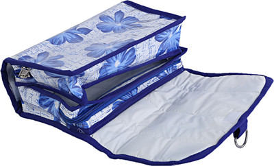 

Kuber Industries Rexene 1 Piece Foldable Travelling Organiser (Blue) -CTKTC5333 Laminated Floral Vanity Box(Blue)