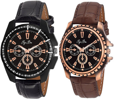 

Pappi Boss Exclusive Pack of Black & Brown Golden Octane Dummy Chronograph Watch - For Boys