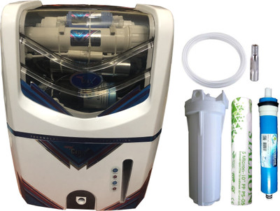 

Aqua Fresh black CruX Model 12 L RO + UV + UF + TDS Water Purifier(White, Black), Black;white
