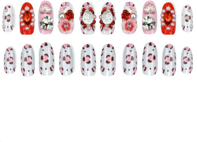 

Zahuu PSAH-1211 Press-On Artificial Nails Red(Pack of 20)
