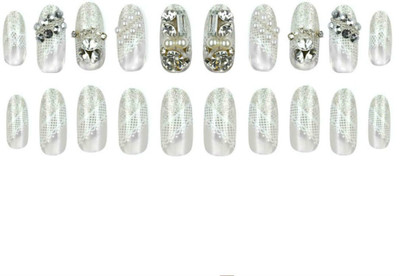 

Zahuu PSAH-1213 Press-On Artificial Nails Light Grey(Pack of 20)