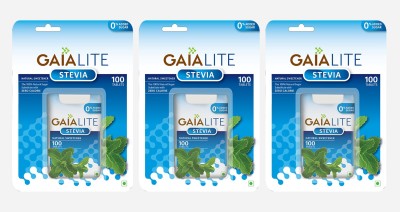 

GAIA Lite Stevia Natural Sweetener, 100 Tablets - (Pack of 3) Sweetener(300 Tablets, Pack of 3)