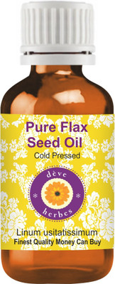 

Deve Herbes Pure Flax Seed Oil (Linum usitatissimum) 100% Natural Therapeutic Grade Cold Pressed(100 ml)