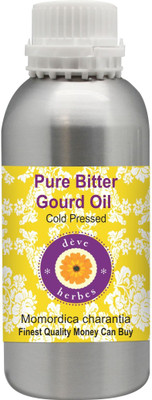 

Deve Herbes Pure Bitter Gourd Oil (Momordica charantia) 100% Natural Therapeutic Grade Cold Pressed(630 ml)