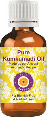

Deve Herbes Pure Kumkumadi Oil 100% Natural Therapeutic Grade For Blemishes Free and Radiant Skin(30 ml)