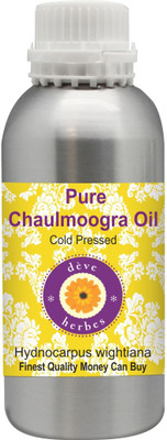 

Deve Herbes Pure Chaulmoogra Oil (Hydnocarpus wightiana) 100% Natural Therapeutic Grade Cold Pressed(630 ml)