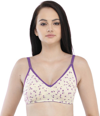 FEMULA Women Bralette Non Padded Bra(Purple, Beige)
