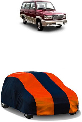 QualityBeast Car Cover For Toyota Qualis (Without Mirror Pockets)(Orange, Black)