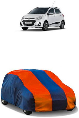 QualityBeast Car Cover For Hyundai Grand i10 (Without Mirror Pockets)(Orange, Blue)