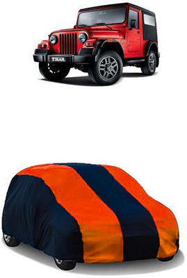 QualityBeast Car Cover For Mahindra Thar (Without Mirror Pockets)(Maroon, Blue)