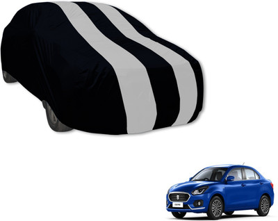 MOCKHE Car Cover For Maruti Suzuki Swift Dzire (Without Mirror Pockets)(Black, Silver, For 2018 Models)