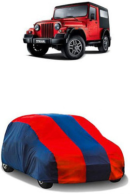 QualityBeast Car Cover For Mahindra Thar (Without Mirror Pockets)(Maroon, Blue)
