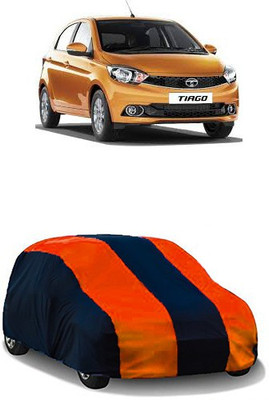 QualityBeast Car Cover For Tata Tiago (Without Mirror Pockets)(Maroon, Blue)