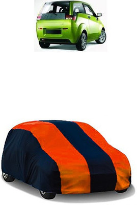 QualityBeast Car Cover For Mahindra Reva (Without Mirror Pockets)(Orange, Black)