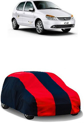 QualityBeast Car Cover For Tata Indica eV2 (Without Mirror Pockets)(Red, Black)