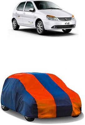 QualityBeast Car Cover For Tata Indica eV2 (Without Mirror Pockets)(Orange, Blue)