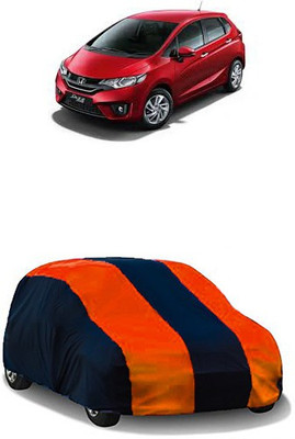 QualityBeast Car Cover For Honda Jazz (Without Mirror Pockets)(Orange, Black)