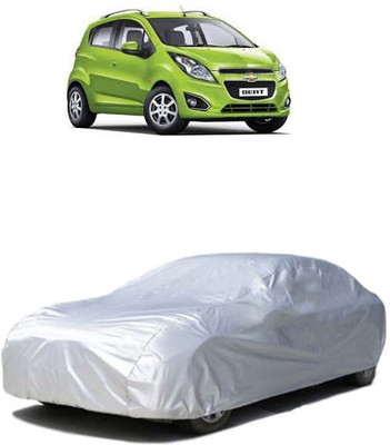 QualityBeast Car Cover For Chevrolet Beat (Without Mirror Pockets)(Silver)