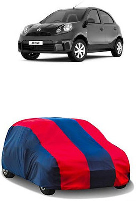 QualityBeast Car Cover For Nissan Micra Active (Without Mirror Pockets)(Red, Blue)
