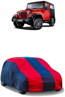 QualityBeast Car Cover For Mahindra Thar (Without Mirror Pockets)(Red, Blue)