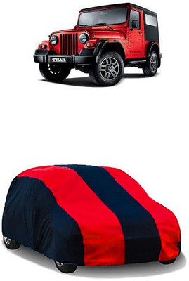 QualityBeast Car Cover For Mahindra Thar (Without Mirror Pockets)(Red, Black)