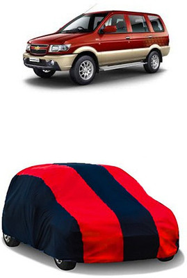 QualityBeast Car Cover For Chevrolet Tavera (Without Mirror Pockets)(Red, Black)