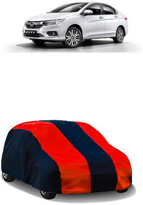 QualityBeast Car Cover For Honda City i-Vtec (Without Mirror Pockets)(Maroon, Black)
