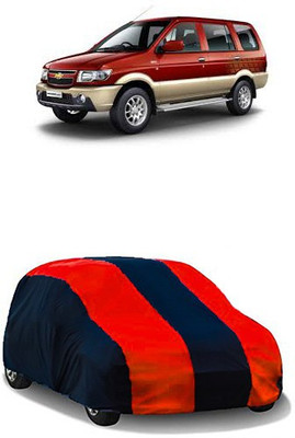 QualityBeast Car Cover For Chevrolet Tavera (Without Mirror Pockets)(Maroon, Black)