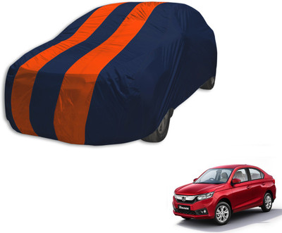 MOCKHE Car Cover For Honda Amaze (Without Mirror Pockets)(Blue, Orange, For 2018 Models)